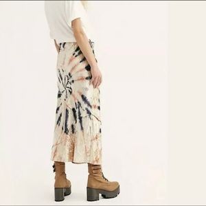 Free people Velvet tie dye skirt